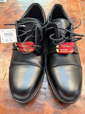 Dexter Comfort Black Lace-Up Men's Oxford Dress Shoes